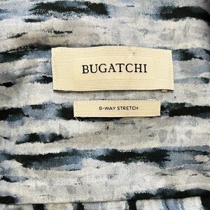 Bugatchi Abstract Blue and Black Shirt Size Medium